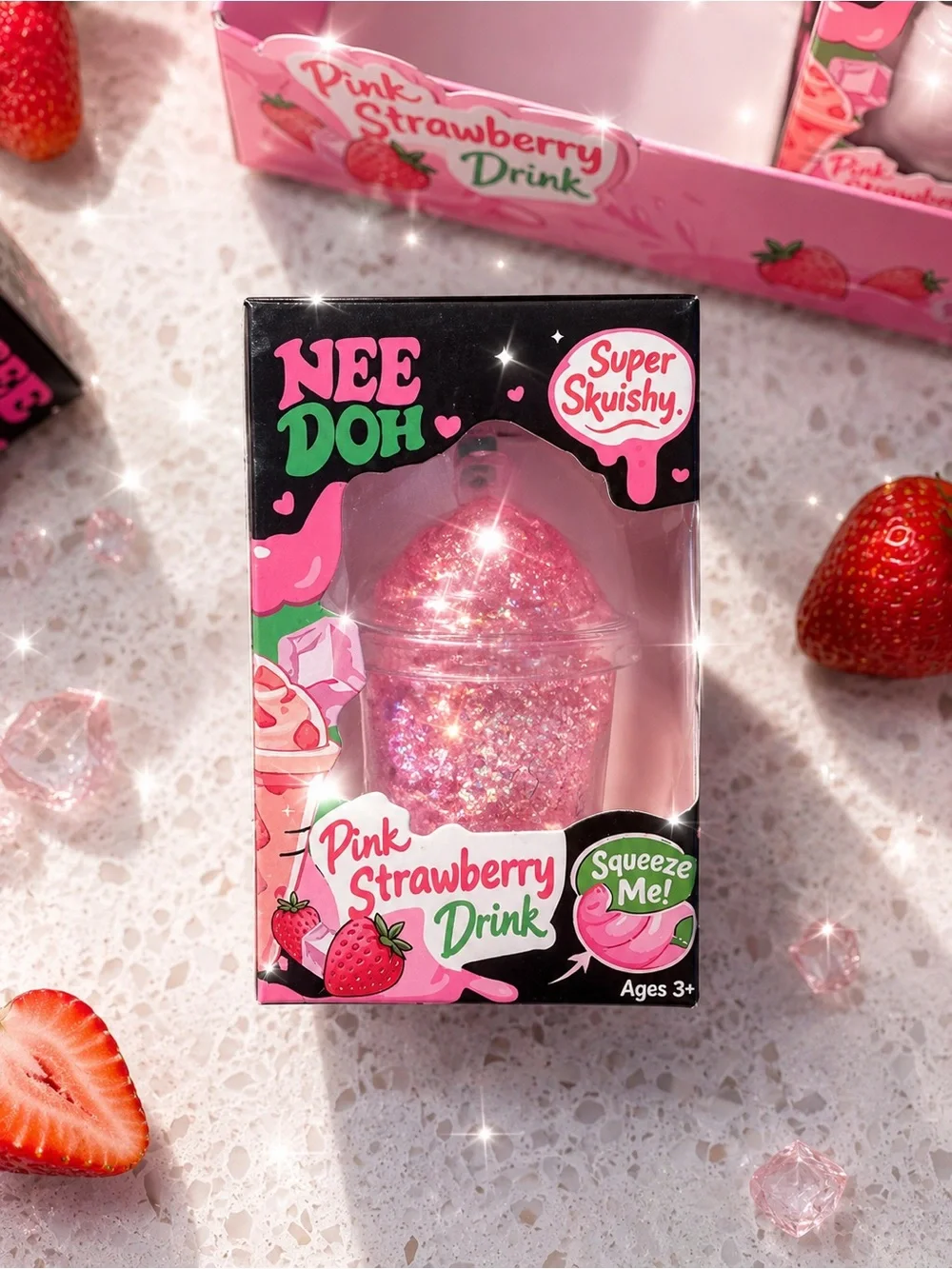 Pink Strawberry Drink Super Squishy